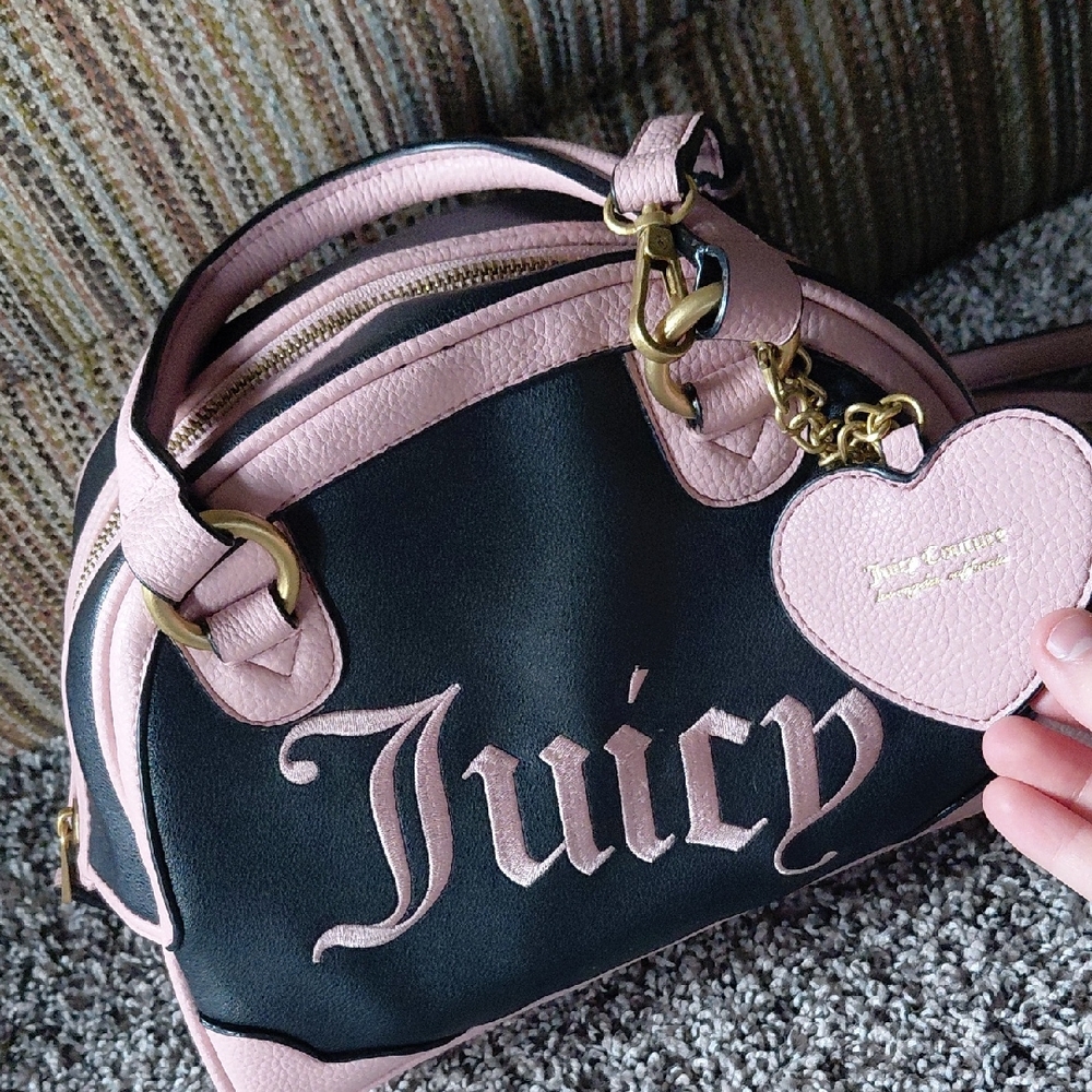 Juicy Couture Black and Pink Satchel